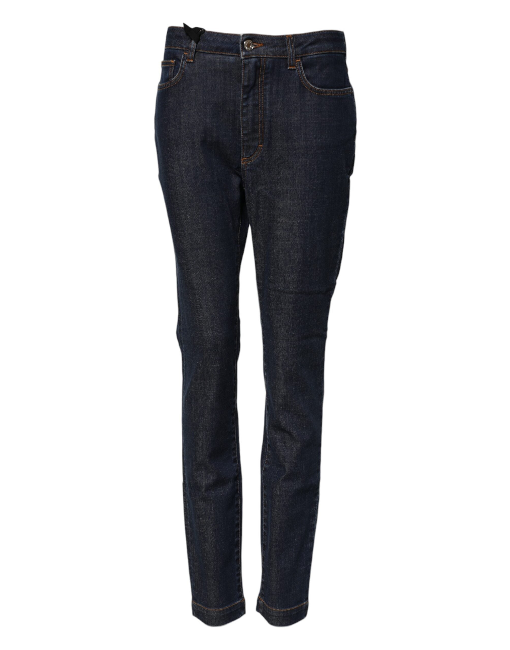 Dolce &amp; Gabbana Blue Queen Patch AUDREY Mid Waist Denim Jeans