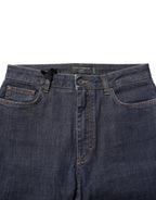 Dolce &amp; Gabbana Blue Queen Patch AUDREY Mid Waist Denim Jeans