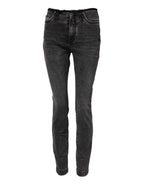 Dolce &amp; Gabbana Gray Skinny Cotton Mid Waisted Denim Jeans