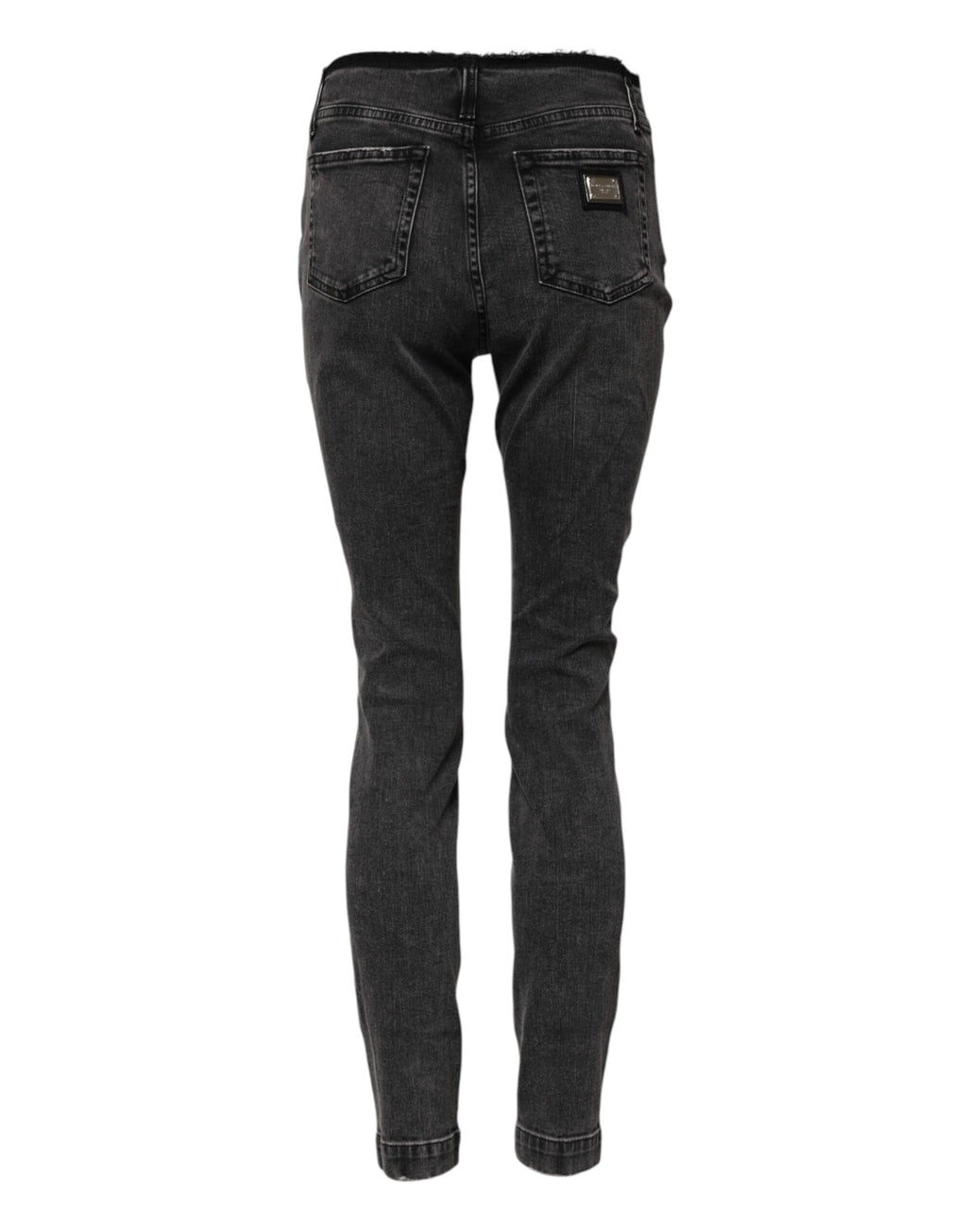 Dolce &amp; Gabbana Gray Skinny Cotton Mid Waisted Denim Jeans