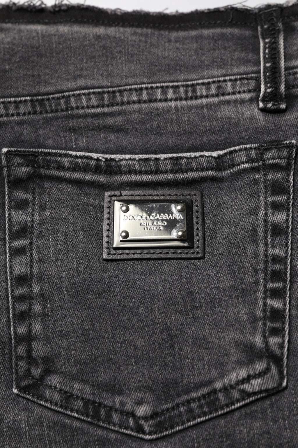 Dolce &amp; Gabbana Gray Skinny Cotton Mid Waisted Denim Jeans