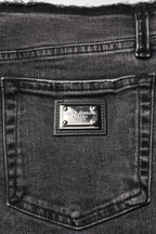 Dolce &amp; Gabbana Gray Skinny Cotton Mid Waisted Denim Jeans