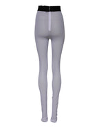 Dolce &amp; Gabbana Gray Nylon DG Logo Mid Waisted Leggings Pants