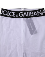 Dolce &amp; Gabbana Gray Nylon DG Logo Mid Waisted Leggings Pants