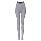 Dolce &amp; Gabbana Gray Nylon DG Logo Mid Waisted Leggings Pants