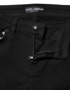 Dolce &amp; Gabbana Black Cotton Skinny Mid Waisted Denim Jeans