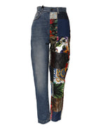 Dolce &amp; Gabbana Blue AMBER Patchwork High Waist Denim Jeans