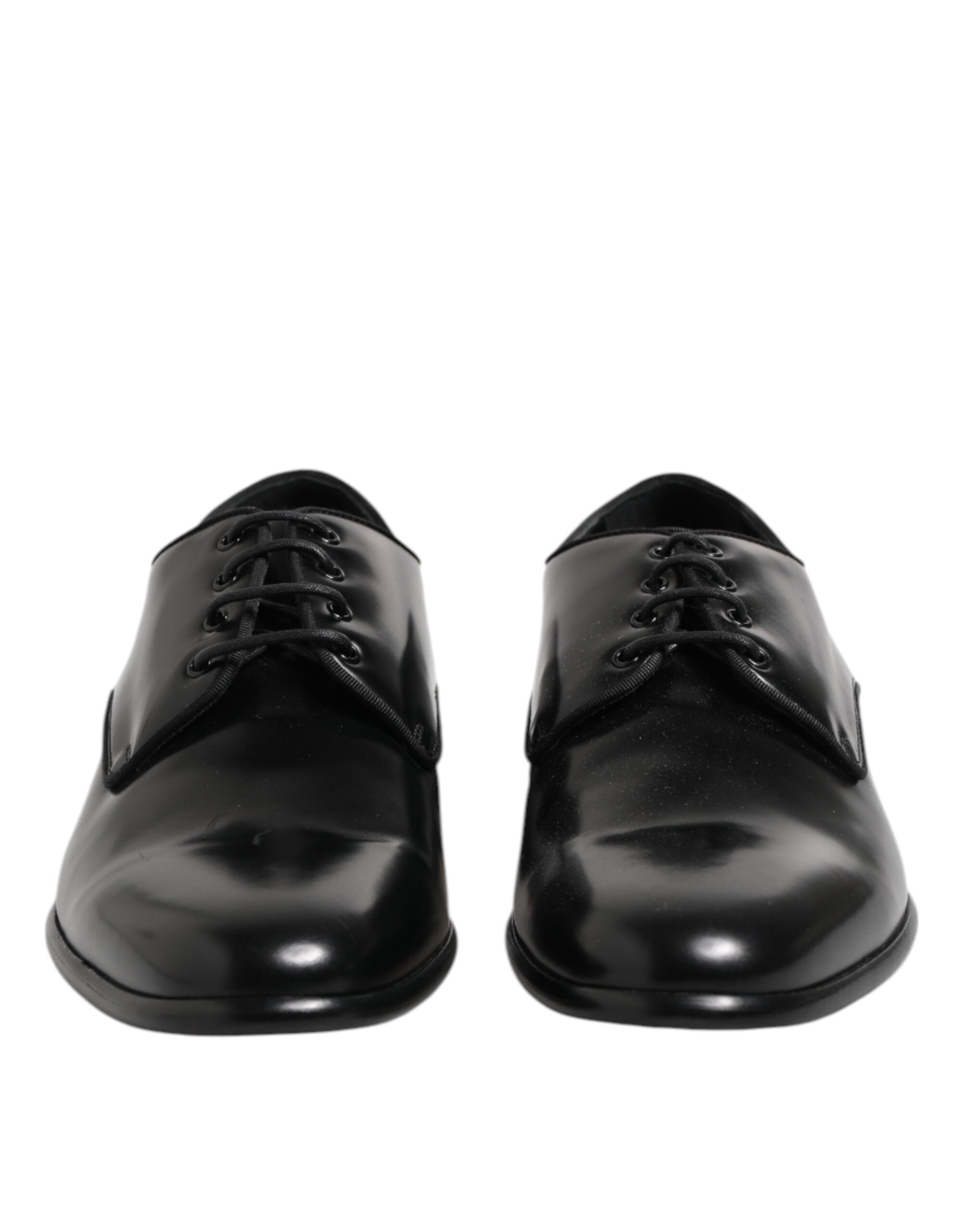 Dolce &amp; Gabbana Black Leather Lace Up Derby Men Dress Shoes