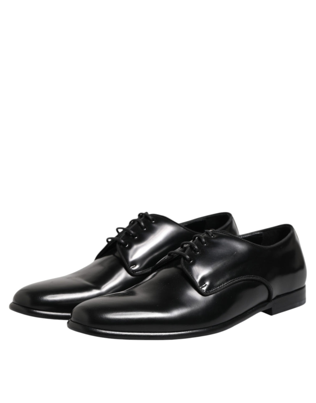 Dolce &amp; Gabbana Black Leather Lace Up Derby Men Dress Shoes