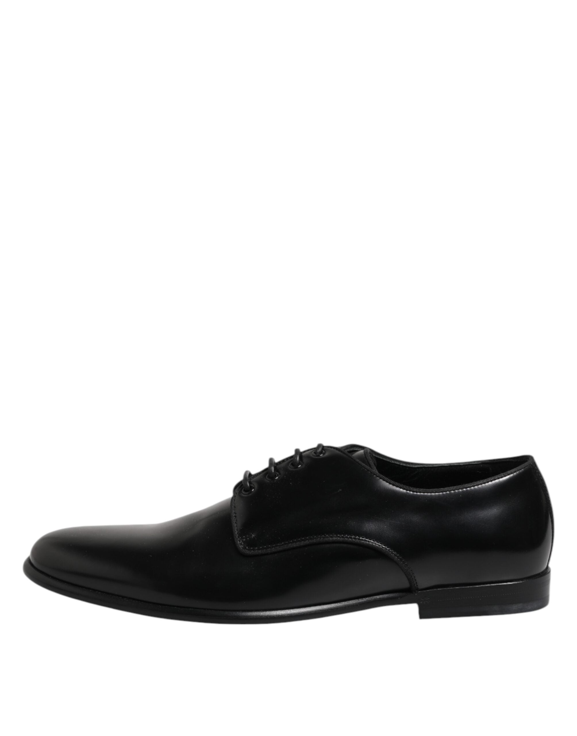 Dolce &amp; Gabbana Black Leather Lace Up Derby Men Dress Shoes