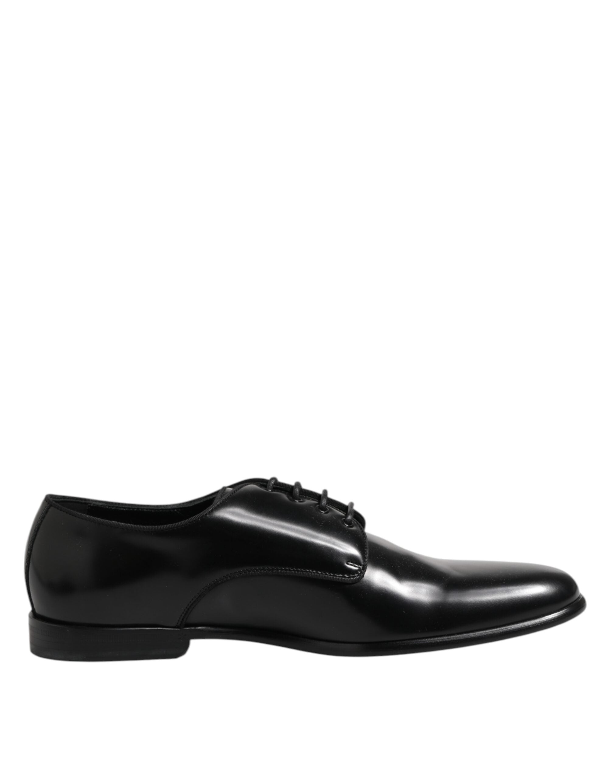 Dolce &amp; Gabbana Black Leather Lace Up Derby Men Dress Shoes