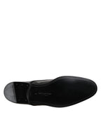 Dolce &amp; Gabbana Black Leather Lace Up Derby Men Dress Shoes
