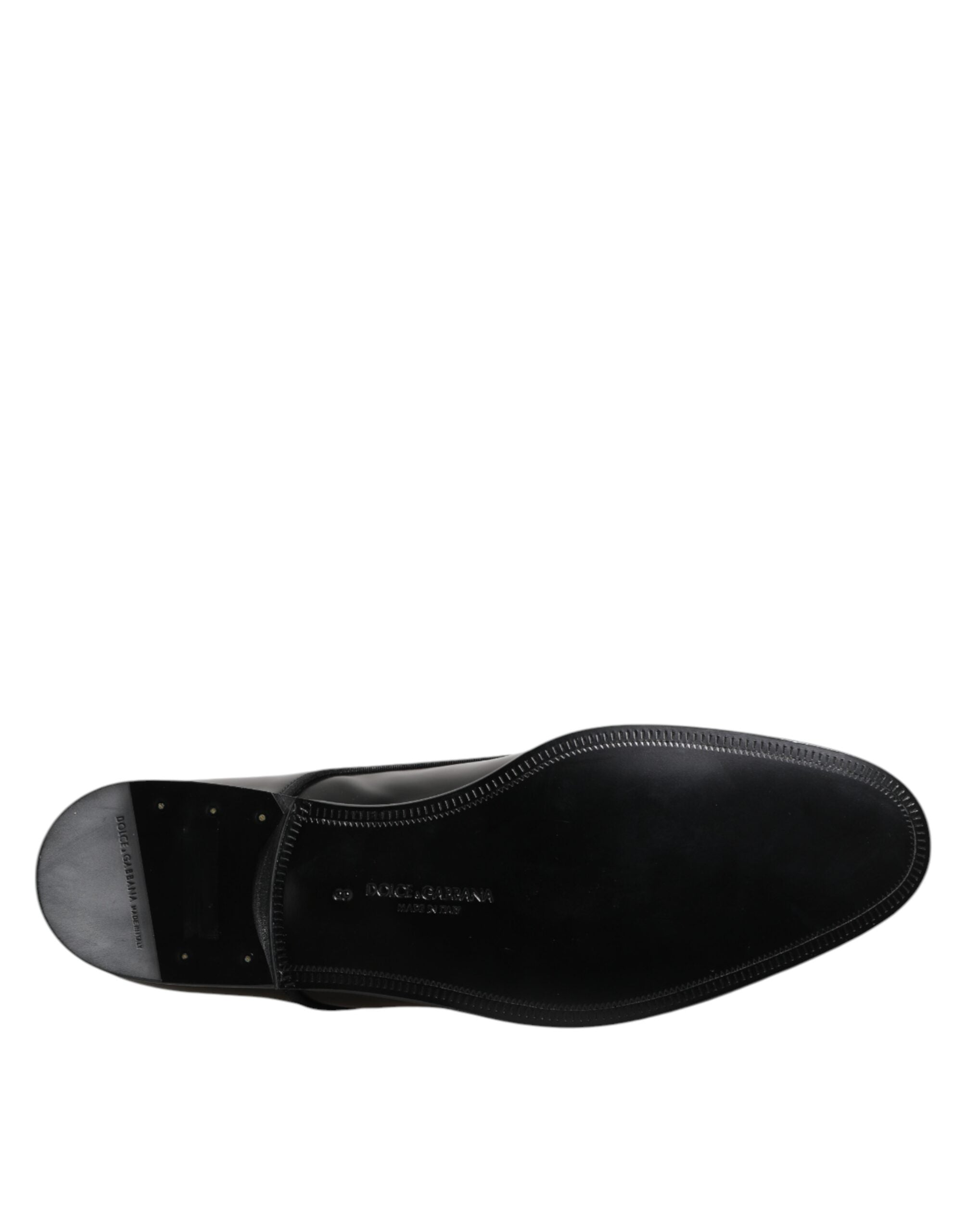 Dolce &amp; Gabbana Black Leather Lace Up Derby Men Dress Shoes