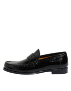 Dolce &amp; Gabbana Black Leather Slip On Loafers Dress Shoes