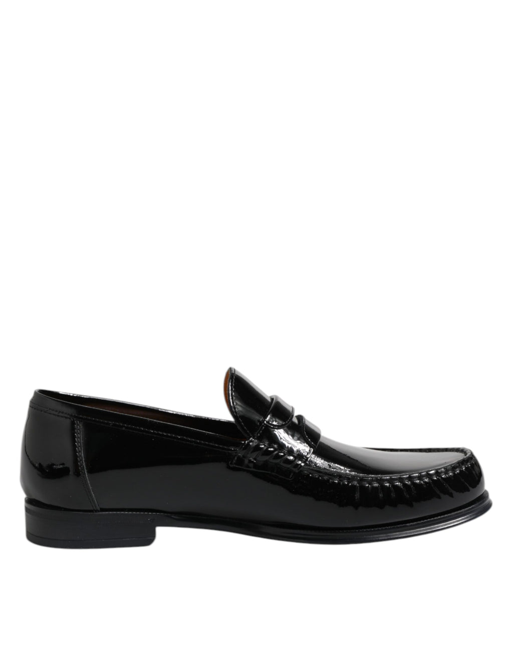 Dolce &amp; Gabbana Black Leather Slip On Loafers Dress Shoes