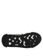 Dolce &amp; Gabbana Black Leather Studded Ankle Strap Sandals Shoes
