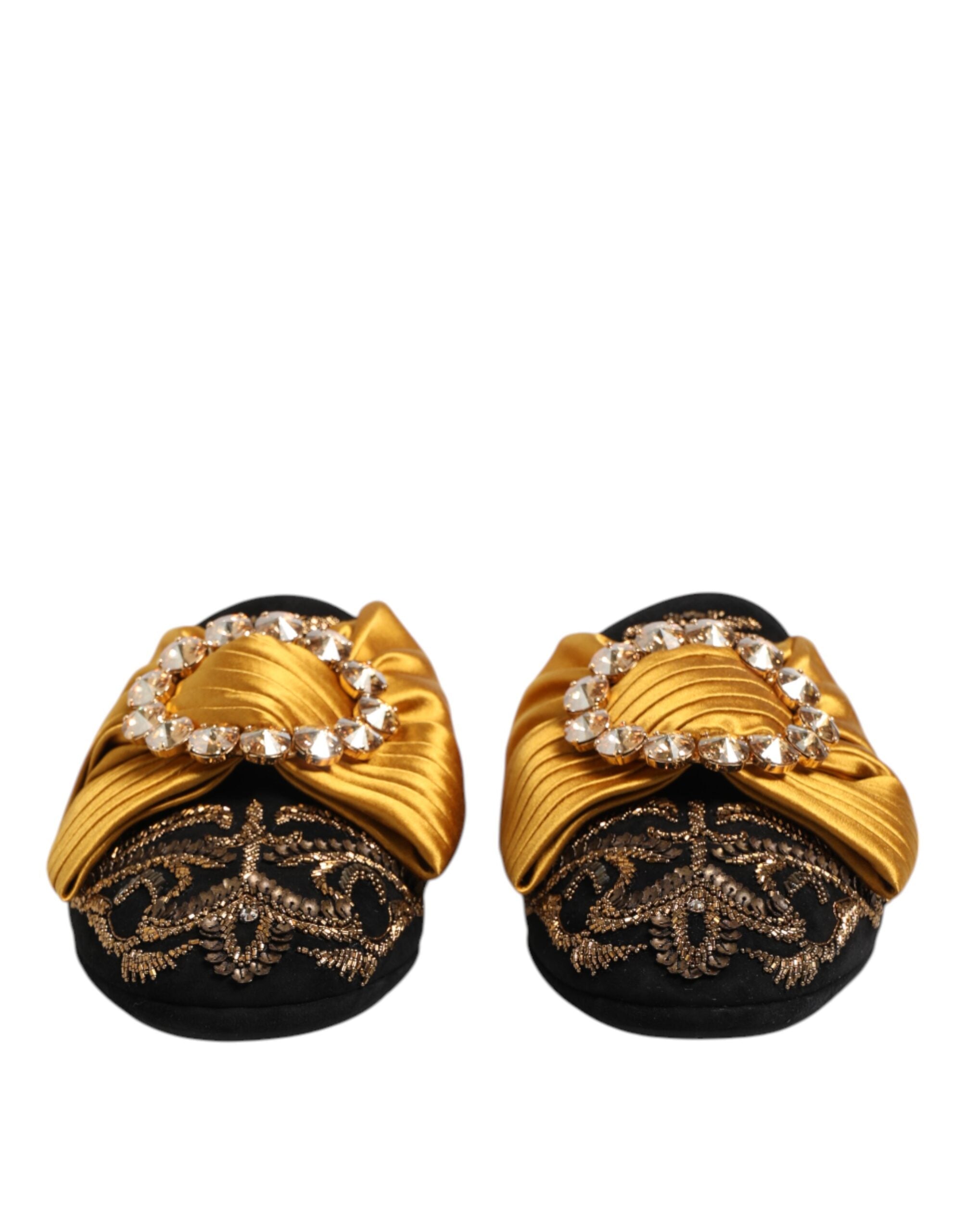 Dolce &amp; Gabbana Multicolor Embellished Flat Sandals Shoes