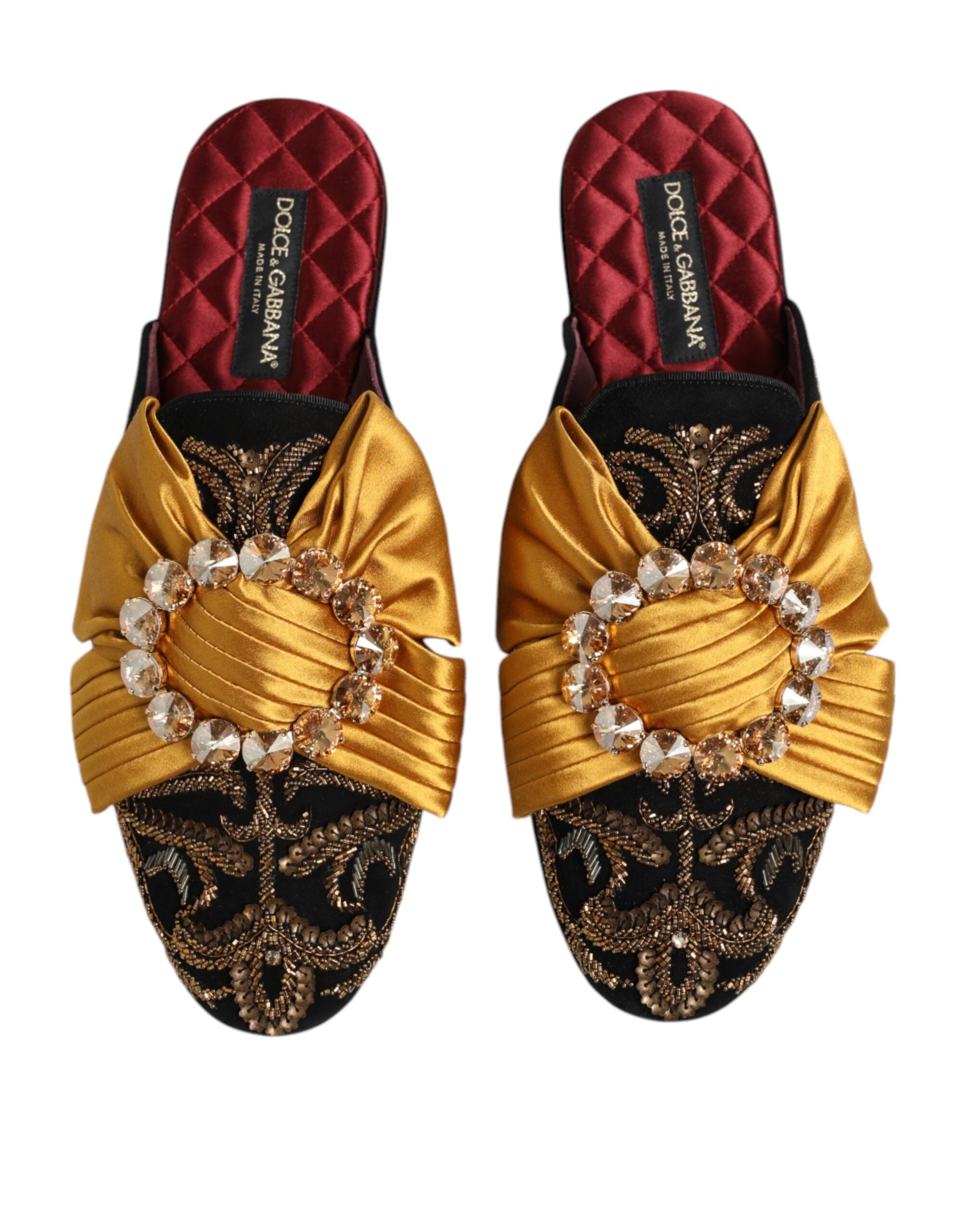 Dolce &amp; Gabbana Multicolor Embellished Flat Sandals Shoes