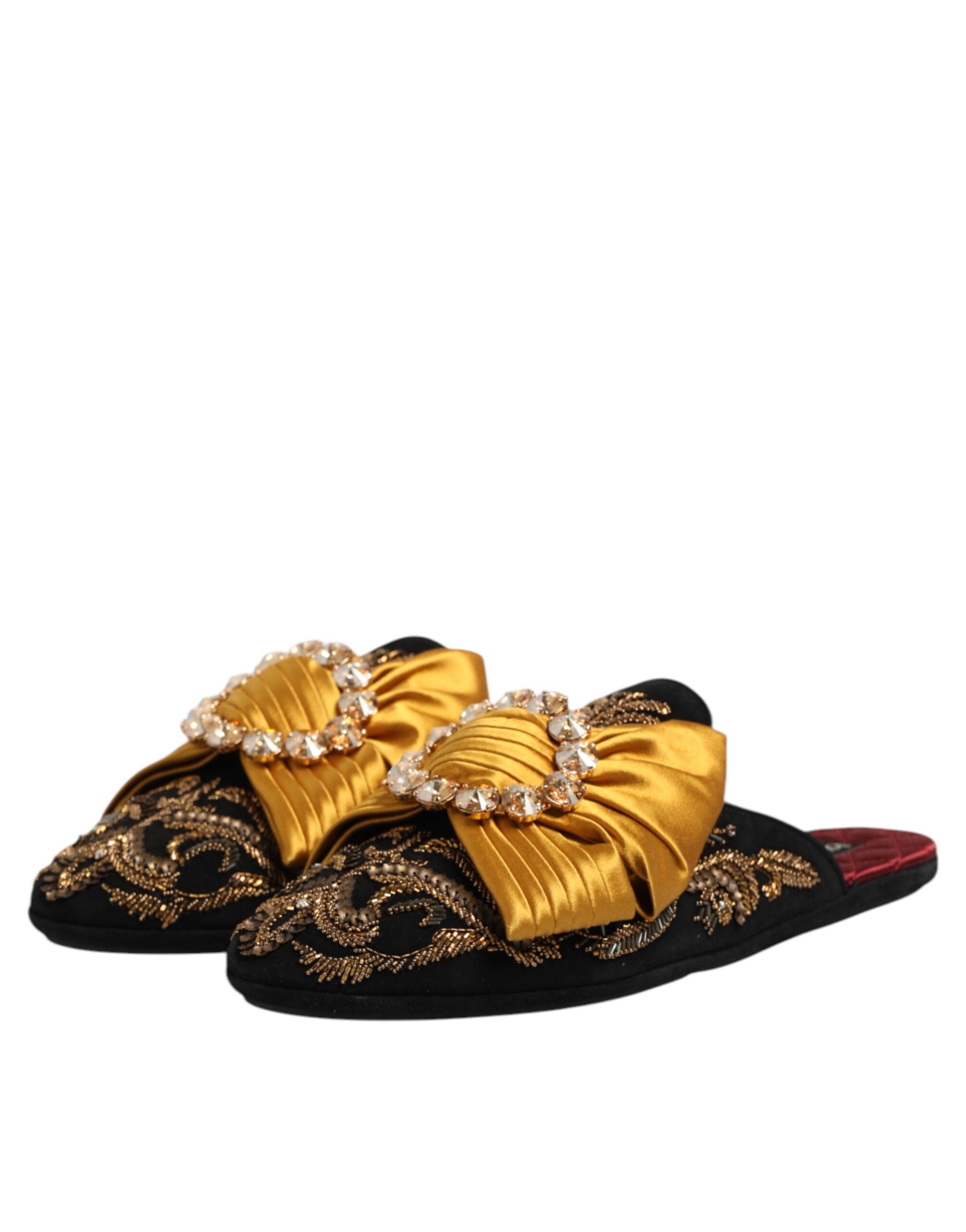 Dolce &amp; Gabbana Multicolor Embellished Flat Sandals Shoes