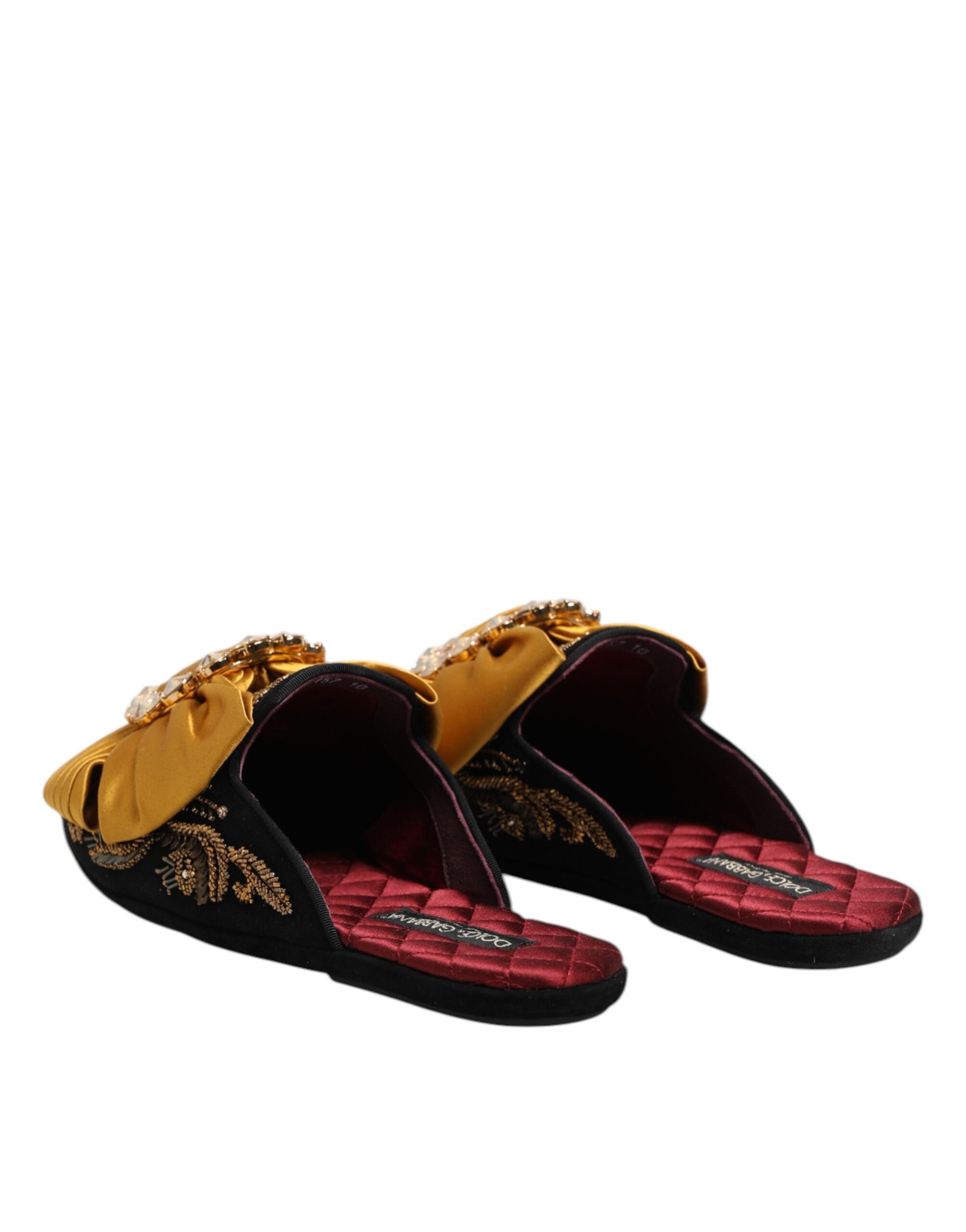 Dolce &amp; Gabbana Multicolor Embellished Flat Sandals Shoes