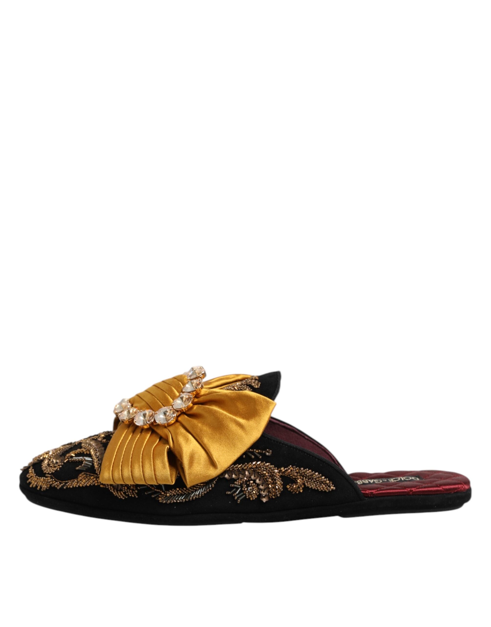 Dolce &amp; Gabbana Multicolor Embellished Flat Sandals Shoes