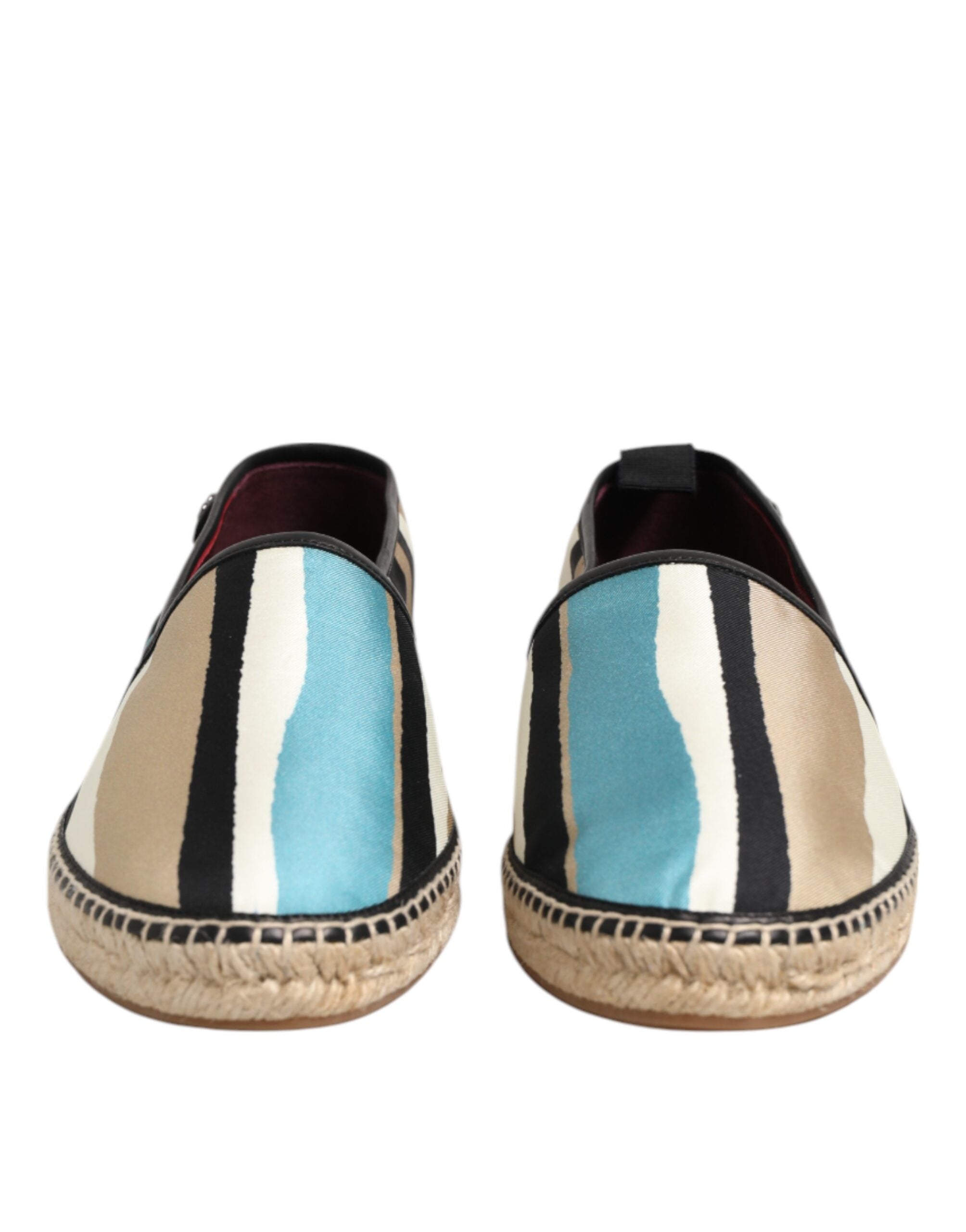 Dolce &amp; Gabbana Multicolor Stripes Canvas Flat Espadrille Shoes
