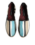 Dolce &amp; Gabbana Multicolor Stripes Canvas Flat Espadrille Shoes