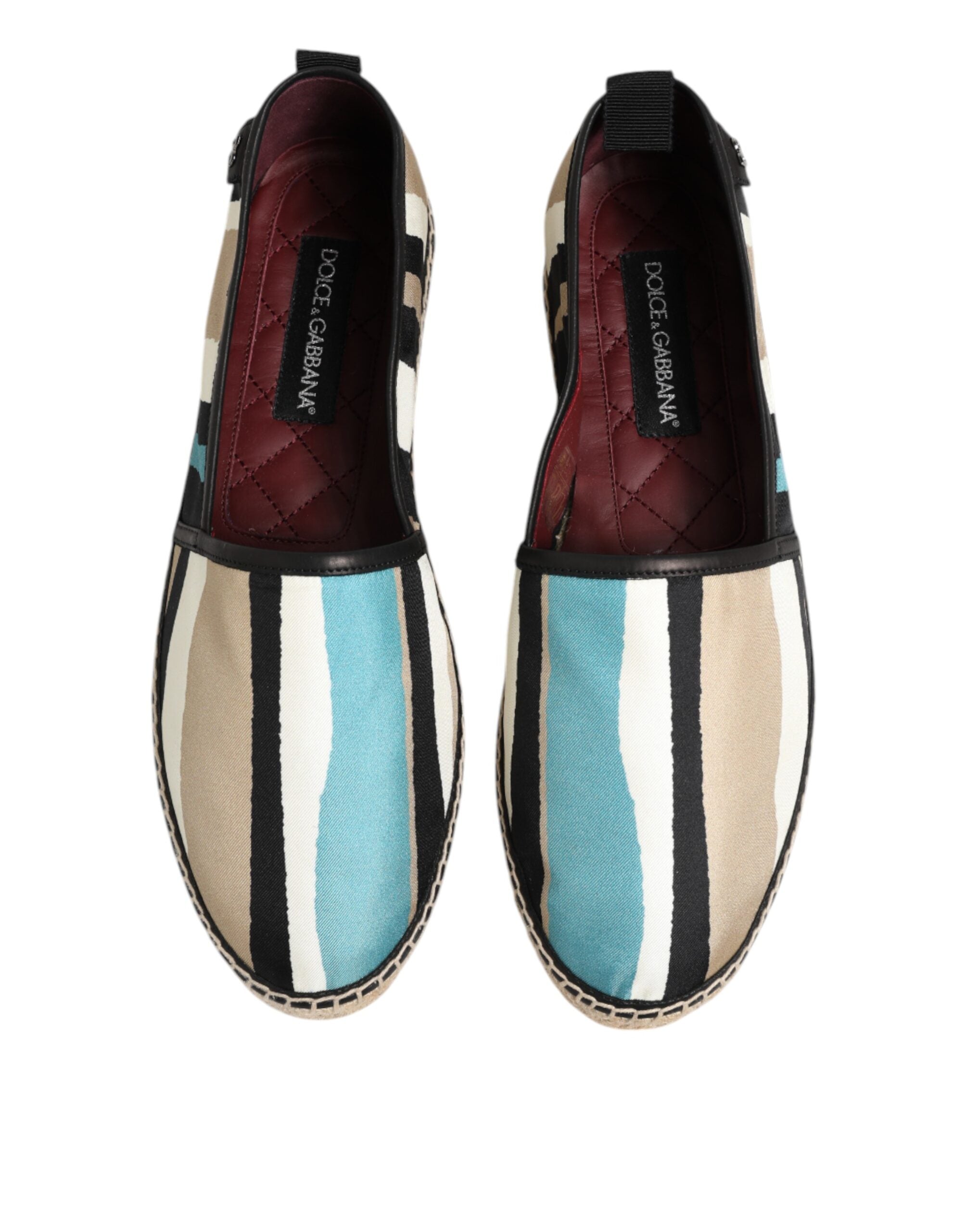 Dolce &amp; Gabbana Multicolor Stripes Canvas Flat Espadrille Shoes