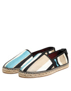Dolce &amp; Gabbana Multicolor Stripes Canvas Flat Espadrille Shoes