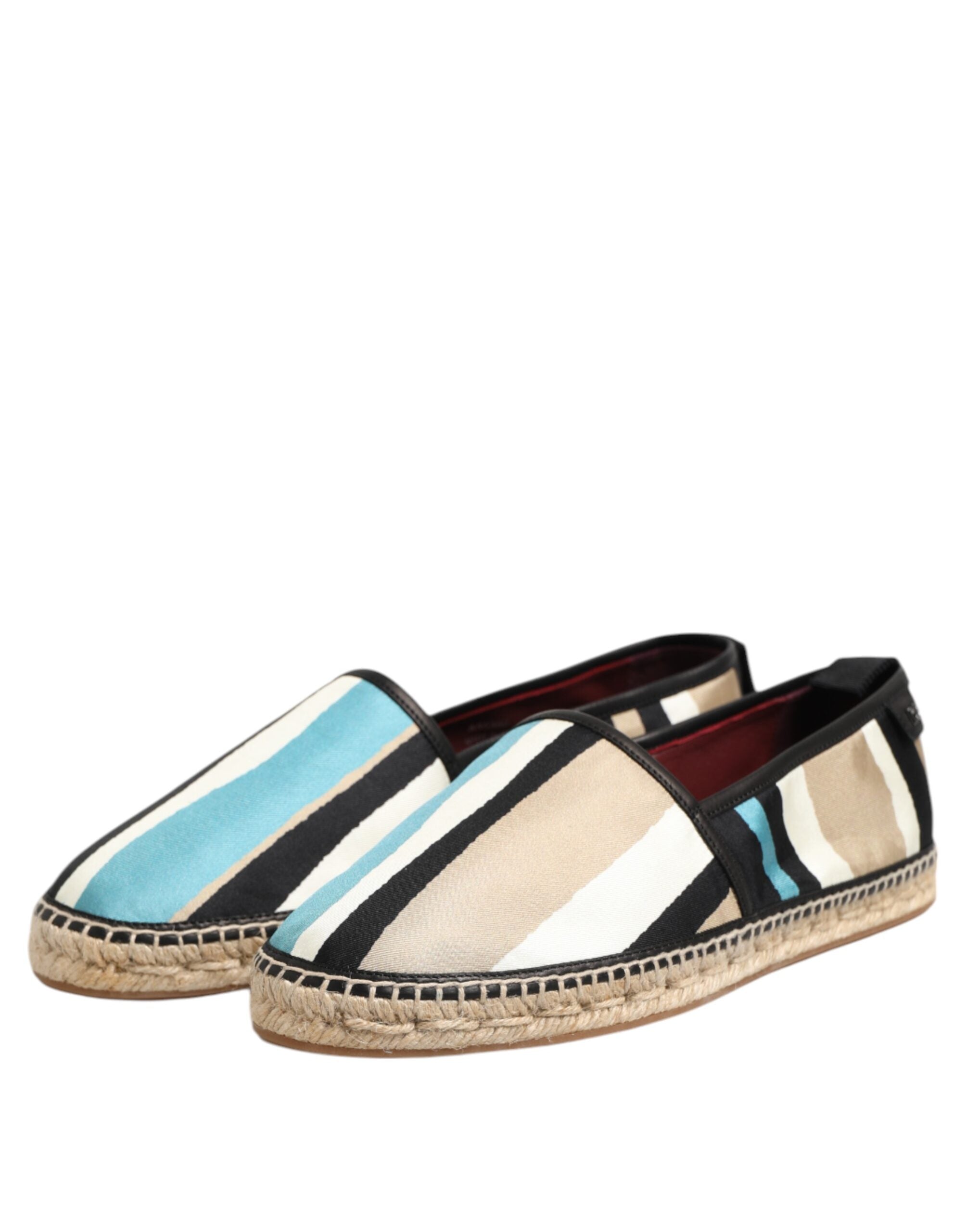 Dolce &amp; Gabbana Multicolor Stripes Canvas Flat Espadrille Shoes
