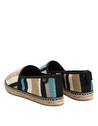 Dolce &amp; Gabbana Multicolor Stripes Canvas Flat Espadrille Shoes