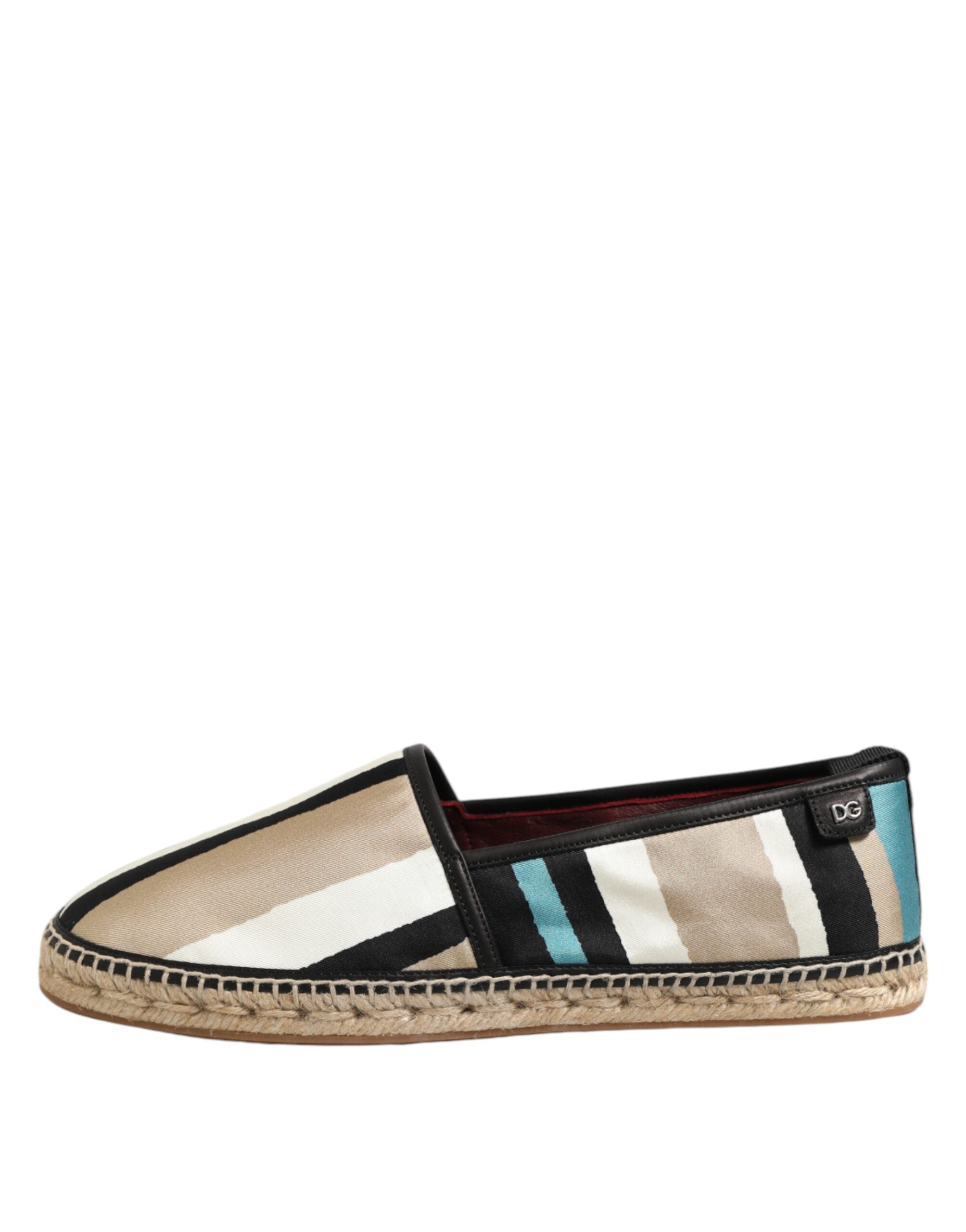 Dolce &amp; Gabbana Multicolor Stripes Canvas Flat Espadrille Shoes