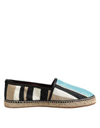 Dolce &amp; Gabbana Multicolor Stripes Canvas Flat Espadrille Shoes