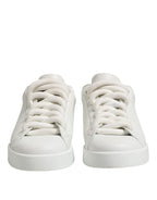 Dolce &amp; Gabbana White Logo Lace Up Low Top Men Sneakers Shoes