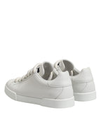 Dolce &amp; Gabbana White Logo Lace Up Low Top Men Sneakers Shoes