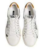 Dolce &amp; Gabbana White Leather MILANO Low Top Sneakers Shoes