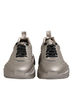 Dolce &amp; Gabbana Silver DAYMASTER Leather Men Sneakers Shoes