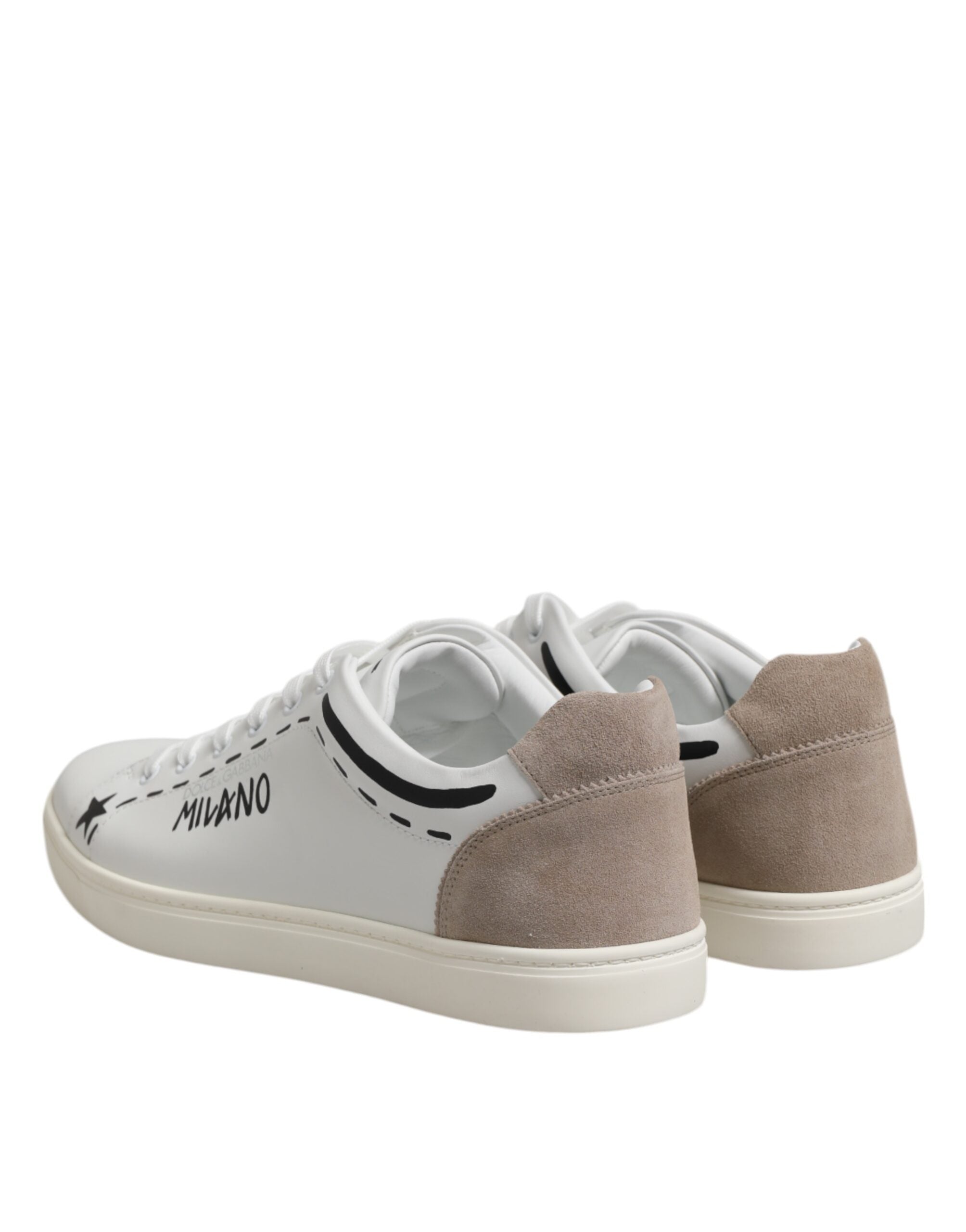 Dolce &amp; Gabbana White Leather MILANO Low Top Sneakers Shoes