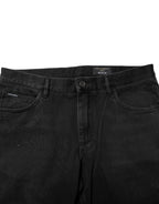 Dolce & Gabbana Black Cotton Logo Plaque Skinny Denim Jeans