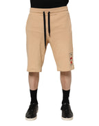 Dolce &amp; Gabbana Yellow Cotton Men Bermuda Sweatshorts Shorts