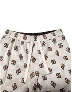 Dolce &amp; Gabbana White Cotton DG Mania Print Men Bermuda Shorts