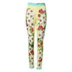 Dolce &amp; Gabbana Yellow Silk Floral Leggings Pants