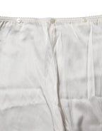 Dolce &amp; Gabbana Ivory Silk Tapered High Waist Pants