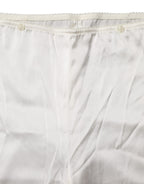 Dolce &amp; Gabbana Ivory Silk Tapered High Waist Pants