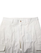Dolce &amp; Gabbana White Cotton Jogger Cargo Skinny Men Pants
