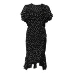 Dolce &amp; Gabbana Black White Lace Polka Dot Chiffon Dress