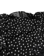 Dolce &amp; Gabbana Black White Lace Polka Dot Chiffon Dress