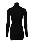 Dolce &amp; Gabbana Black Long Sleeves Turtle Neck Mini Dress