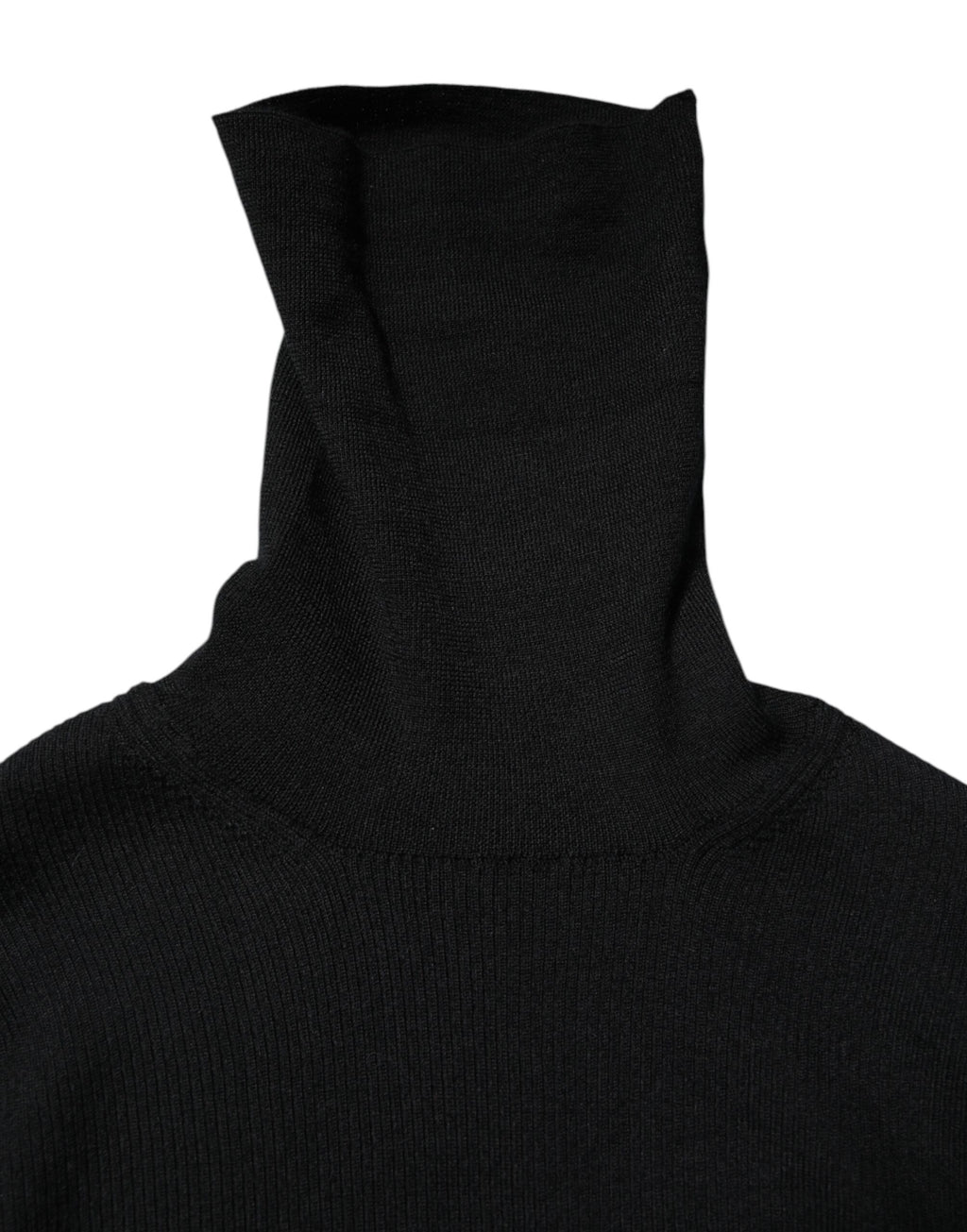 Dolce &amp; Gabbana Black Long Sleeves Turtle Neck Mini Dress
