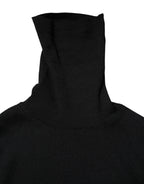 Dolce &amp; Gabbana Black Long Sleeves Turtle Neck Mini Dress